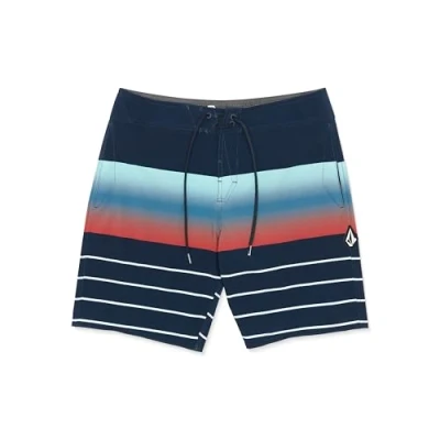 Image of Volcom Men&#039;s Quarta Mod 19 Board Shorts, Fade Navy, 28
