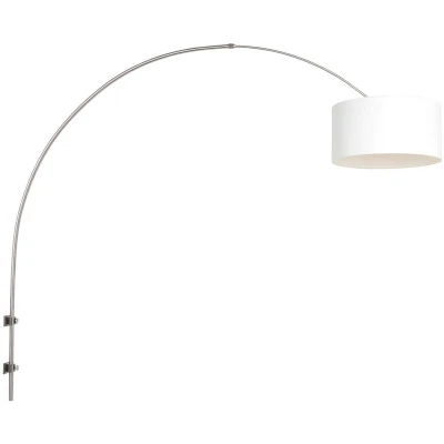 Image of Sparkled Light Wall Lamp with Shade Brushed Steel, White