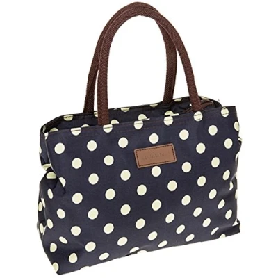 Image of Joe Davies Equilibrium Spotty Navy and Cream Waterproof Handbag