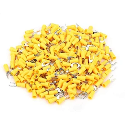 Image of Hilitand Wire Connectors, 250pcs Insulated Electrical Terminals, Crimp Fork Connector Set for Electric Power Equipment and Home Appliance(Yellow)