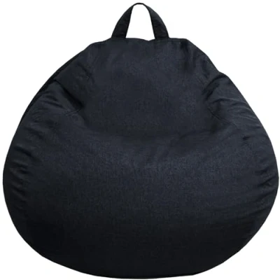 Image of bananair Bean Bag Chair for Adults &amp; Kids Foam Filling, Soft Comfortable Removable Washable Cover Very Practical, Children Bags Easy to Transport (80x70 cm, Black)