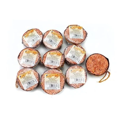 Image of Chubby Suet Half Filled Coconuts Topped with Berry, Bird Feeder Coconut Halves, for Wild Birds, Shell Birds Food, Blackbirds, Woodpeckers, Starlings &amp; Sparrows (10 Pack)