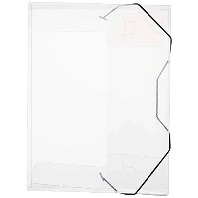 Image of Veloflex 4443290 Crystal Collection Box, DIN A4, Transparent PP Film, with Elastic Band, Document Notebook Colourless
