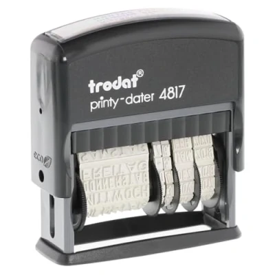 Image of Trodat Printy 4817 Self Inking Dial A Phrase Word and Date Stamp Black Ink
