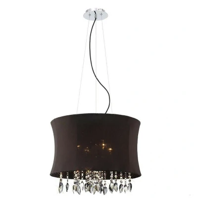Image of Niki Pendant 4 Light E14 Black Shade Polished Chrome/Smoked Crystal