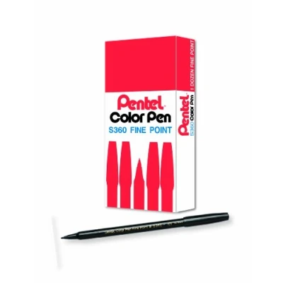 Image of Pentel Colour Pen Black (Pack of 12)