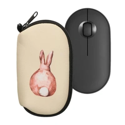Image of kwmobile Neoprene Case Compatible with Logitech Pebble Mouse 2 M350s / M350 Bag Brown/White/Beige