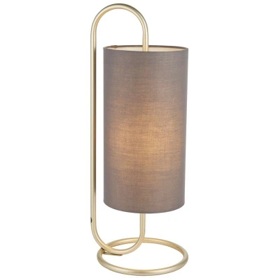Image of Arenzano Table Lamp Antique Brass Paint &amp; Grey Fabric