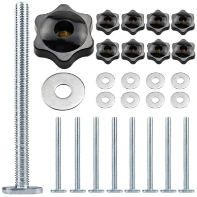 Image of 24 Pcs t Track Bolts And Plastic Hand Nuts Kit,M8 Slot Bolts,T Clamp Accessories For Woodworking Tool Fastener Fixtures (T)