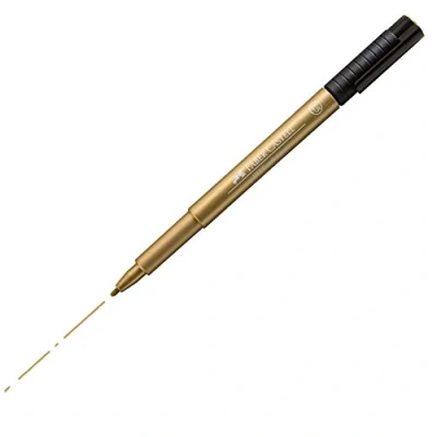 Image of Faber Castell Art &amp; Graphic Pitt Artist Pen Metallic 1.5 India Ink Pen, Gold, Single For Art, Craft, Drawing, Sketching, Home, School, University, Colouring