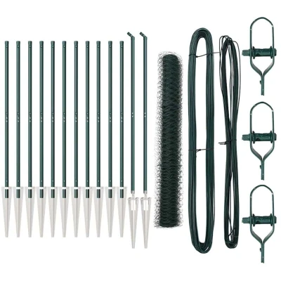 Image of vidaXL Hexagon Fence Green 1.4x25 m Steel