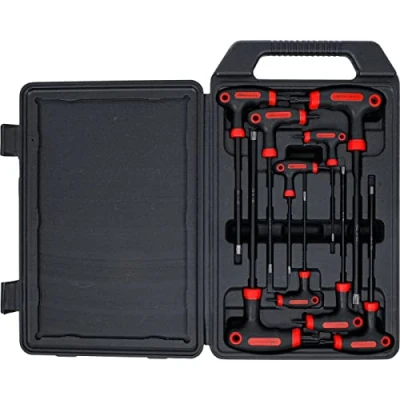 Image of BGS Diy 7880 T Handle L Type Wrench Set Star tamperproof (for Torx) T10 T50 9 pcs.