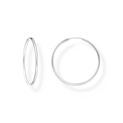 Image of THOMAS SABO Women Silver medium hoop earrings 925 Sterling CR728 001 21