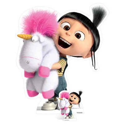Image of DESPICABLE ME Agnes and Fluffy Unicorn Life Size Cardboard Cut Out, Multi Colour
