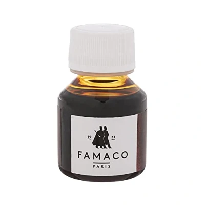 Image of Famaco 50ml Light Brown Leather Dye Liquid with Application Brush and Rubber Gloves Nubuck Suede Colour Repairing Kit