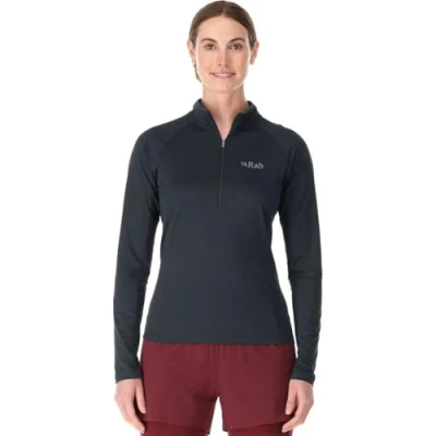 Image of Rab Women’s Sonic LS Zip Lightweight Breathable Long Sleeve T Shirt for Trail Running &amp; Hiking Beluga Small