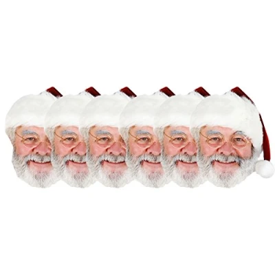 Image of Star Cutouts stsmp135 6 Masks Adult Father Christmas One size