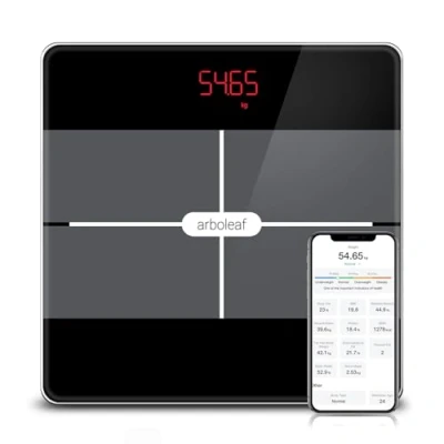 Image of Smart Bathroom Scales for Body Weight, arboleaf Digital Weighing Bluetooth Fat with 13 Composition Analyzer, Weight BMI, Muscle Mass Track, 396lb/180kg