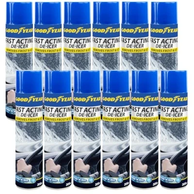 Image of Goodyear De Icer 12PK Fast Acting Ready To Use Remove Frost and Ice Quickly