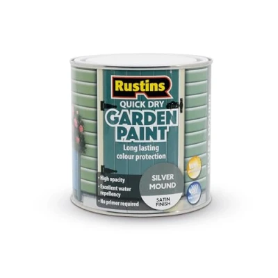 Image of RUSTINS Quick Dry Garden Paint Silver Mound 750ml