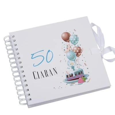 Image of Personalised 50th Birthday Gifts for Him Scrapbook Photo Album
