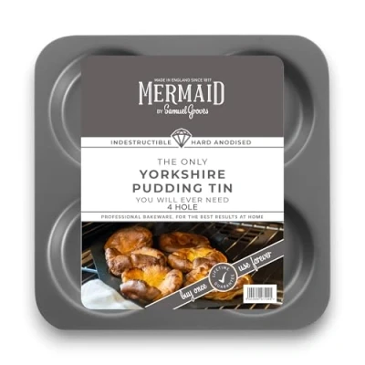 Image of Mermaid by Samuel Groves Hard Anodised 4 Hole Yorkshire Pudding Tray