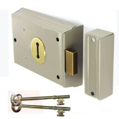 Image of Rim Deadlock with 2 Keys 100mm x 75mm Grey