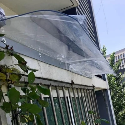 Image of Suwooy Window Awning,Front Door Canopy Cover,3.5mm Thick Transparent Polycarbonate Board Canopies,Invisible Uv Resistant Awning,Garden Patio Roof Rain Shelter Canopy,Clear 50x70cm/19.7 * 28in
