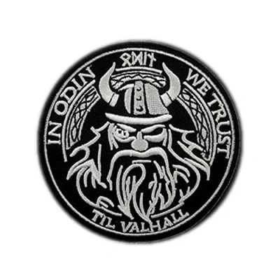 Image of Cute Patch in Odin We Trust Viking Valhalla Iron On Patches Embroidered Icelandic Norse Rune Fancy Badge