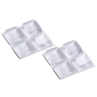 Image of Metafranc 646026 Self Adhesive Transparent Pack of 8 Effective Protection Sensitive Surfaces/Furniture Set/Stop Damper for Cupboard Doors/Non Slip Buffer, 20 x mm (8 Stück