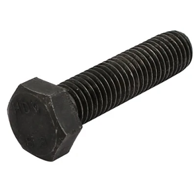 Image of Sourcingmap 8.8 Grade M12x50mm Full Threaded Left Hand Thread Hex Head Bolt Black