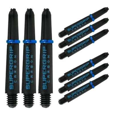 Image of Harrows Darts 3 x Sets of Supergrip Carbon Dart Stems 9 Shafts in Total Medium, Midi &amp; Short (Aqua, Short)