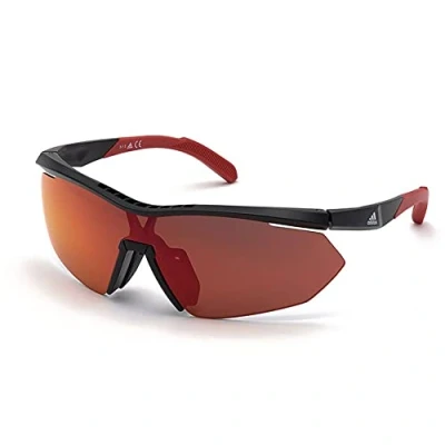 Image of Adidas Sport Woman SP0016 01L Sunglasses Injected Black Pink Mask Normal Mirror