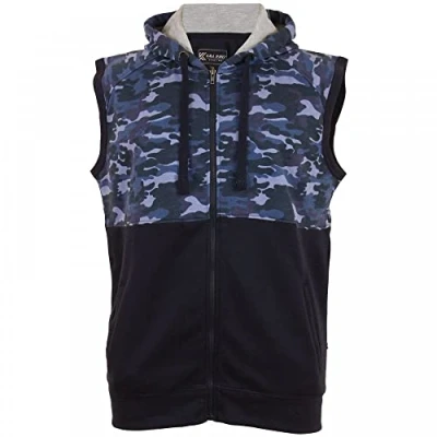 Image of Kam Men&#039;s Plus Size 7039 Camo Panelled Gilet 3XL Navy