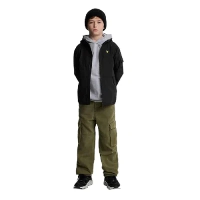 Image of Lyle &amp; Scott Hooded Windbreaker Waterproof jacket for kids, Size: 14 15y, Jet black