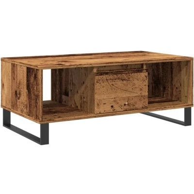 Image of vidaXL Coffee Table Old Wood 90x50x36.5 cm Engineered