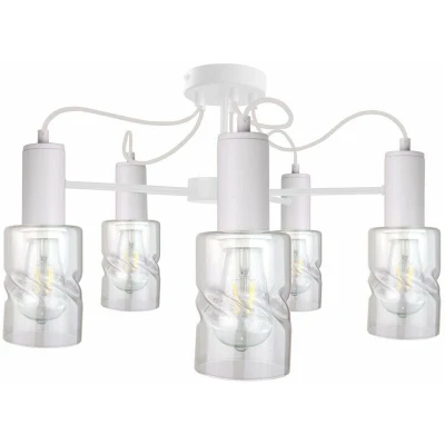 Image of Inger Multi Arm Semi Flush Ceiling Light White, 60cm, 5x E27