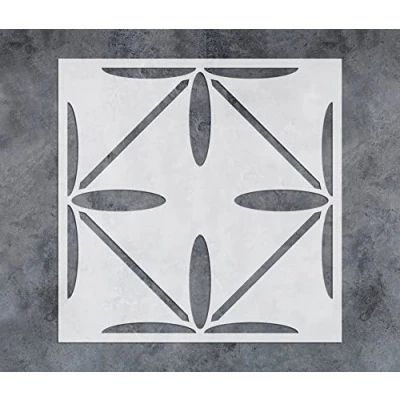 Image of GSS Designs Reusable Tile Stencils 12x12Inch Large Floor for Painting Concrete Patio Paint Walls and Floors
