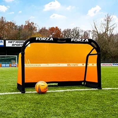 Image of FORZA Aluminium POD Football Goal Fold Away &amp; Freestanding Target Goals Carry Bag Included [9 Colours 3 Size Options] (Orange, 5ft x 3ft)