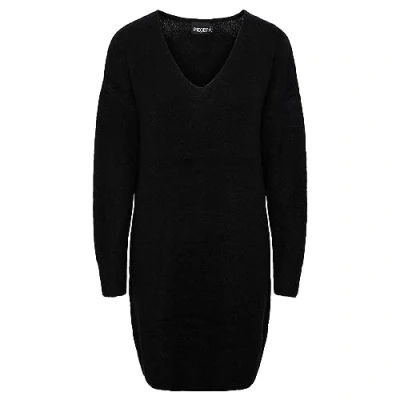 Image of Pieces PCJULIANA LS V NECK KNIT Dress NOOS BC women&#039;s in Black