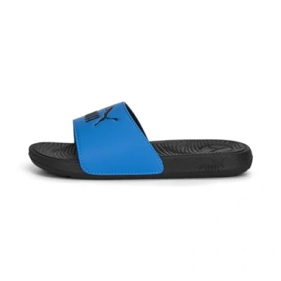 Image of Puma Childrens Unisex Kids Cool Cat 2.0 Slides Blue Size UK 11