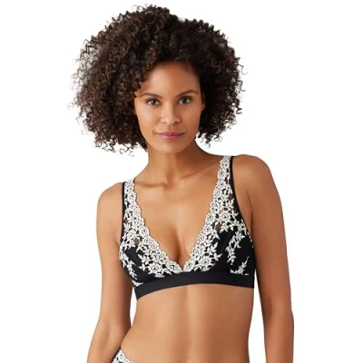 Image of Wacoal womens852191Embrace Lace Wire Free Soft Cup Bralette Bra Black 36A