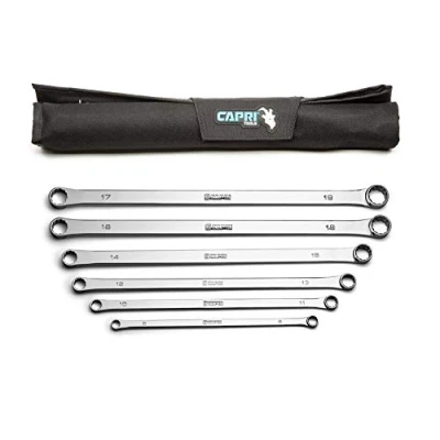 Image of Capri Tools 0 Degree Offset Extra Long Box End Wrench Set, Metric, 8 19 mm, 12 Sizes, 6 Piece (CP11800 6MPK)