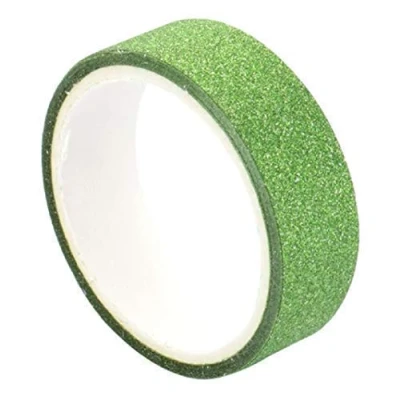 Image of 1.4cm 14mm Adhesive Glitter Washi Tape Sticky for Scrapbook Card Making 3m (Green)