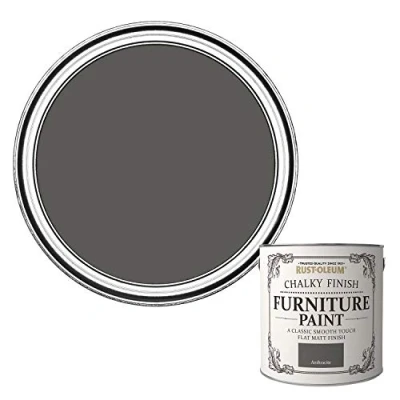 Image of Rust Oleum A Classic, Smooth Touch Furnature Chalky Flat Matt Paint Finish, Anthracite Grey, 2.5L