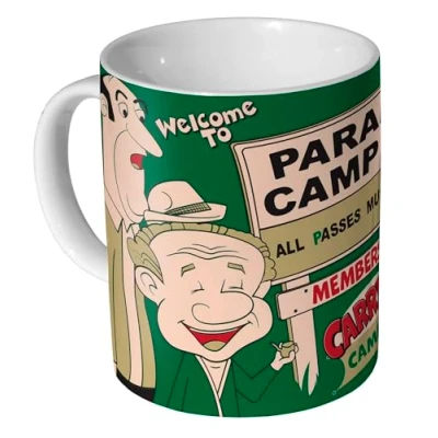 Image of Sporting Profiles Carry On Camping Paradise Camp Site TV Films Sid James A Pound Mug