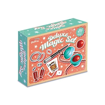 Image of Playwrite Retro Kids Magic Set 35 Piece Tricks Mystery Box including Wand