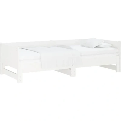 Image of vidaXL Pull out Day Bed without Mattress White 2x(80x200) cm