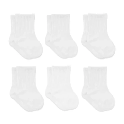 Image of bistyle Baby Grip Ankle Socks 6 Pairs Newborn Infant Toddlers Organic Cotton Kids Boys Girls (UK, Age, 2 Years, 3 White White)