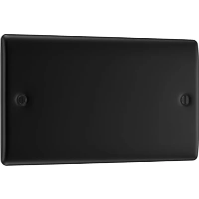 Image of BG Electrical Double Blank Plate, Matt Black